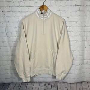 G/FORE Mens Terry Quarter Zip Pullover Stone Beige Golf Sweatshirt Medium‎